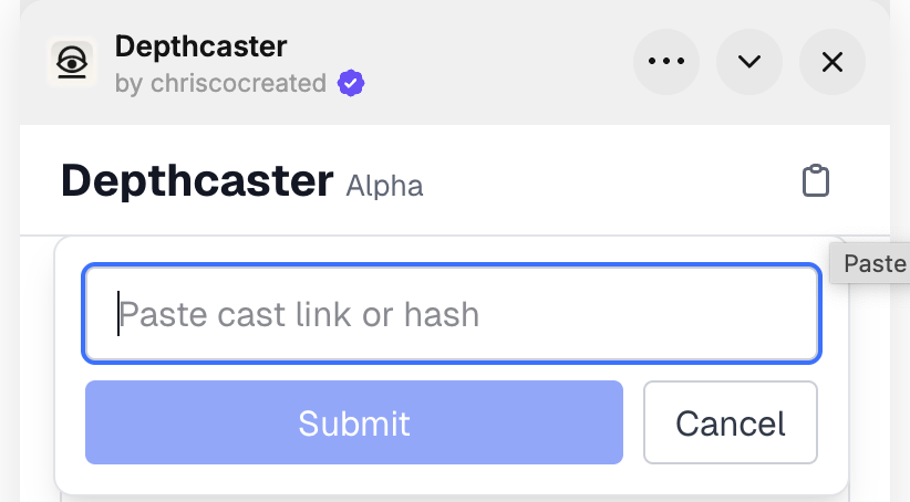 Paste button in Sopha Mini-App